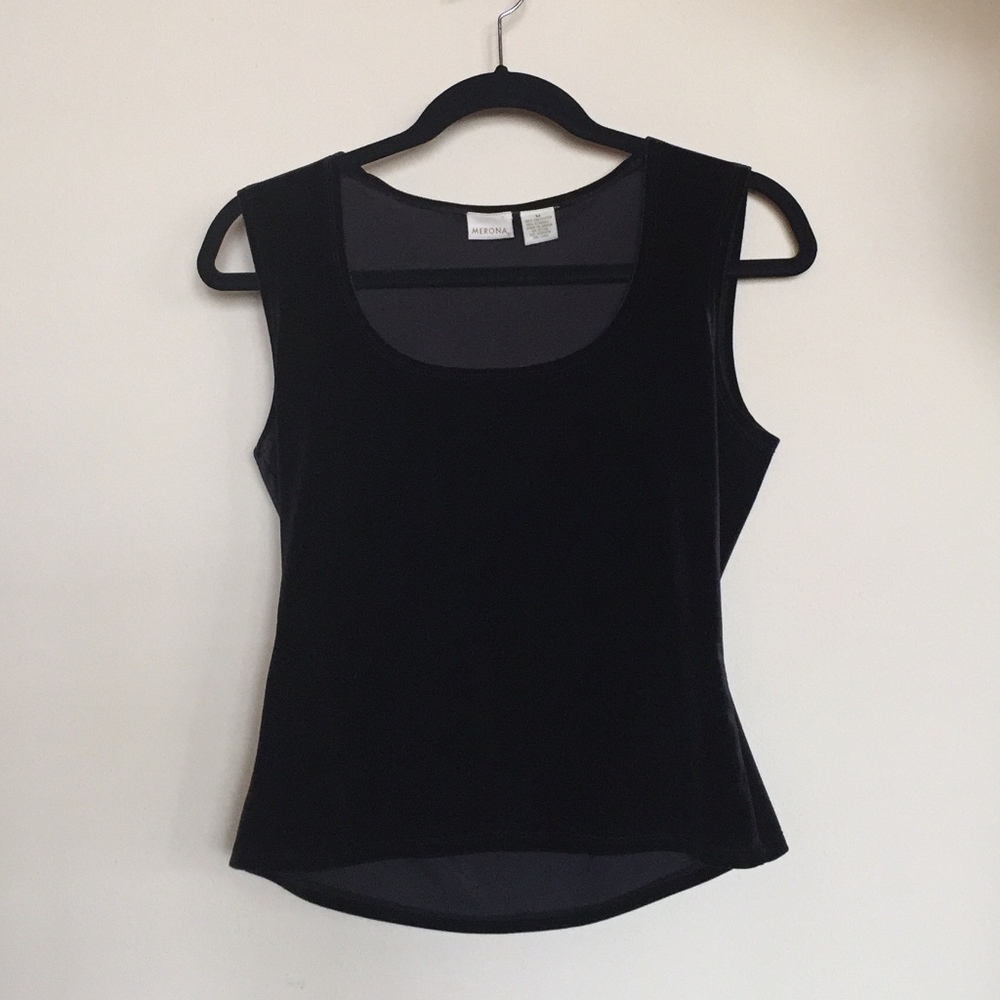 Black Velvet Sleeveless Top